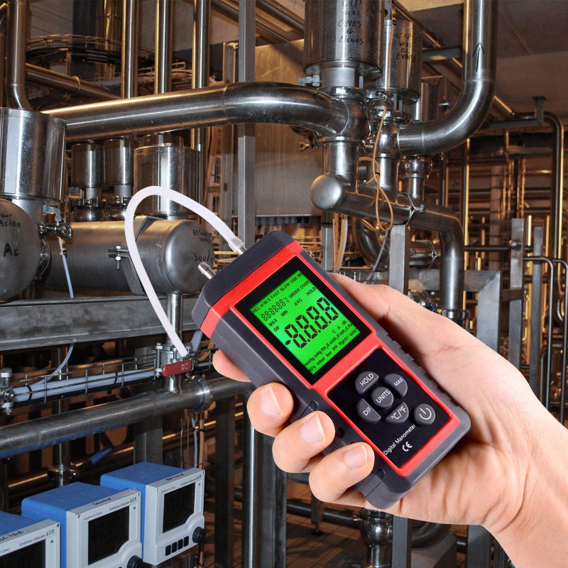 EHDIS Manometer, Professional Air Pressure Meter, Dual-Port HVAC Digital Manometers Gas Pressure Tester Differential Gauge - Image 5